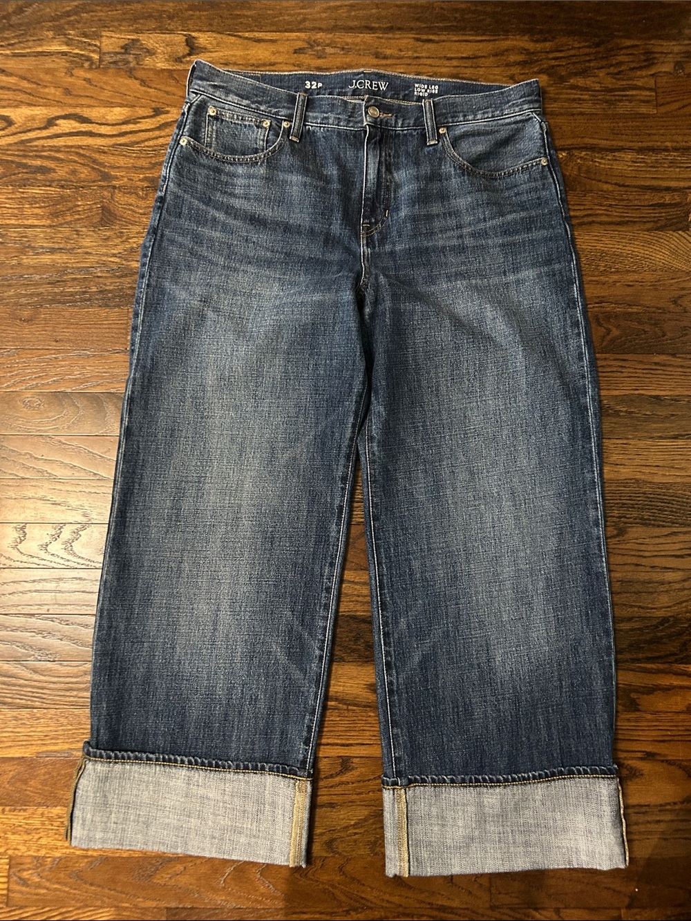 Jcrew Petite Cuffed Lower-Rise Wide Leg Jean - Picture 5 of 7